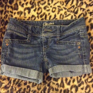 CANDIE'S Jean Shorts, Junior's Cuffed Denim Shorts